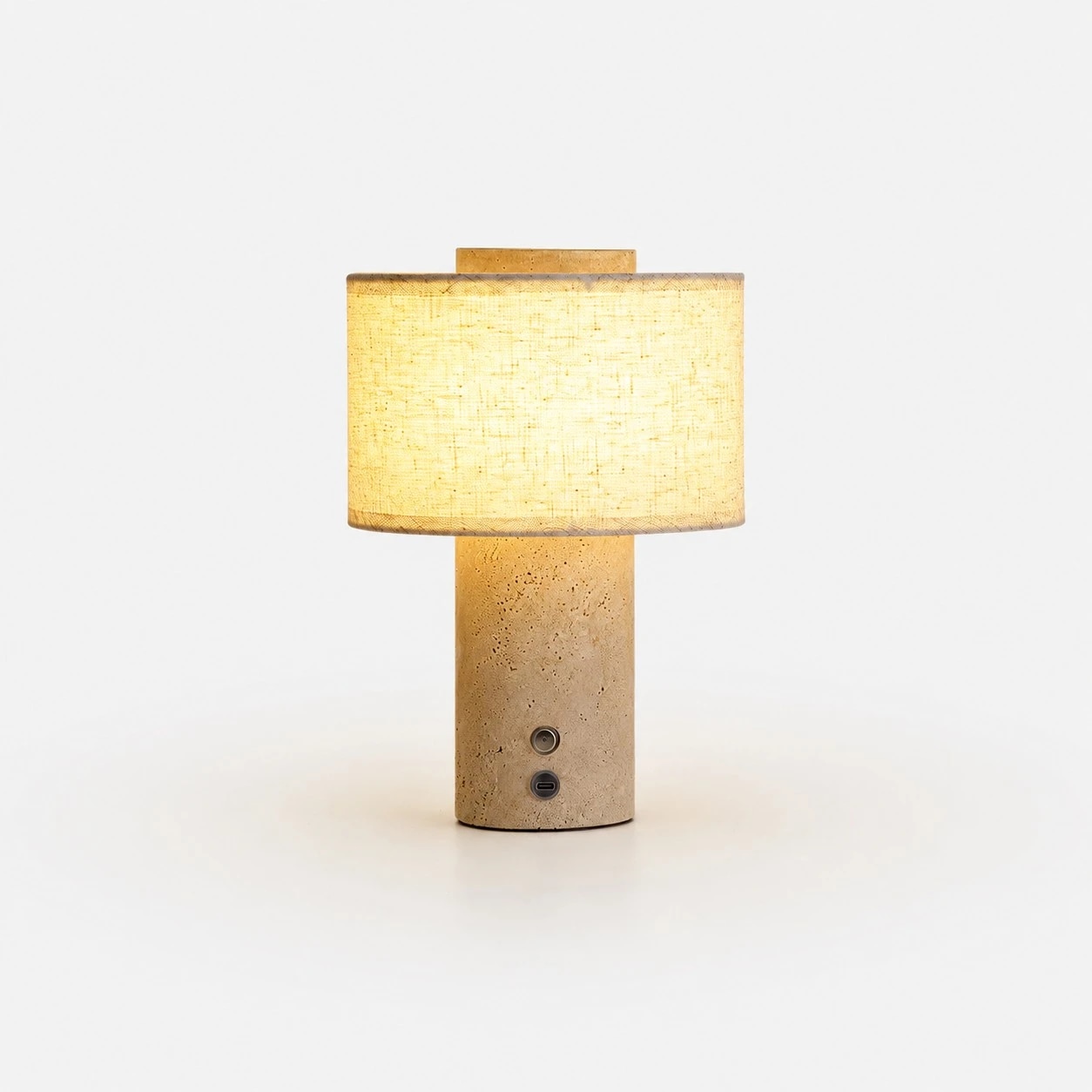 white travertine table lamp SKU image