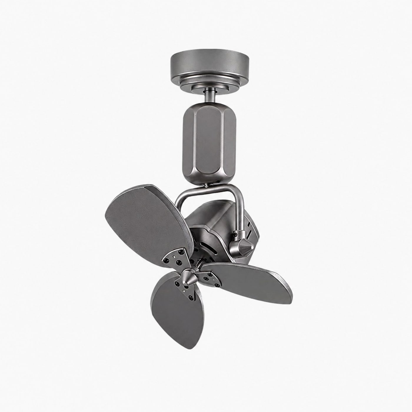 Wall and ceiling compact fan in antique silver