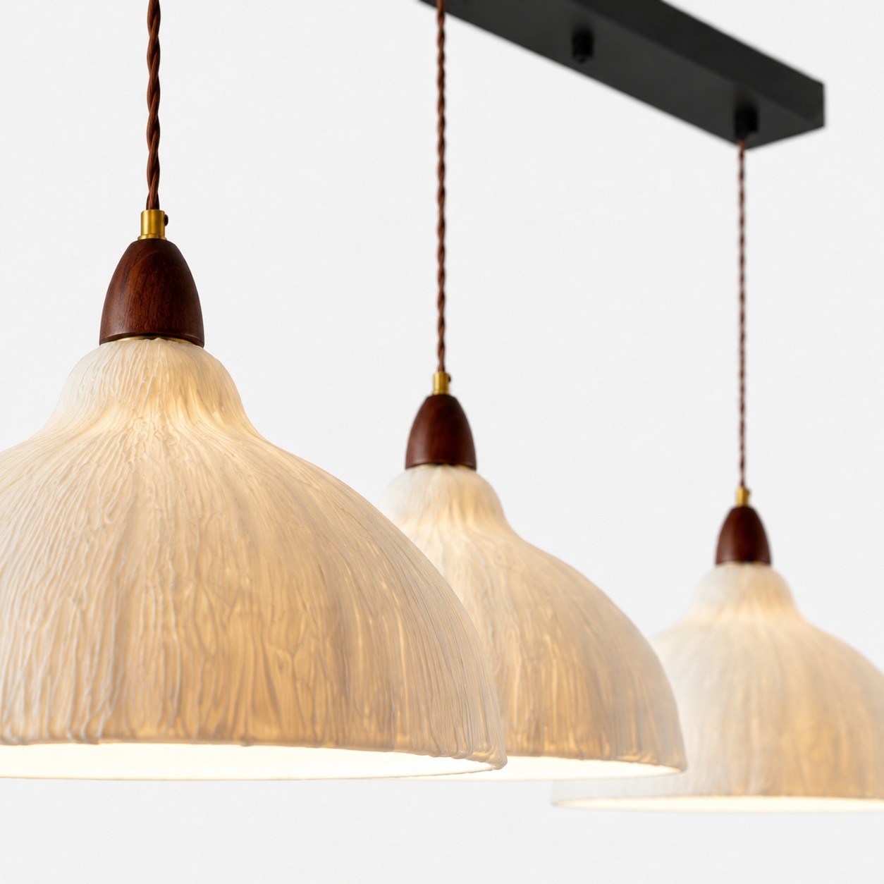 Rice paper pendant light detail