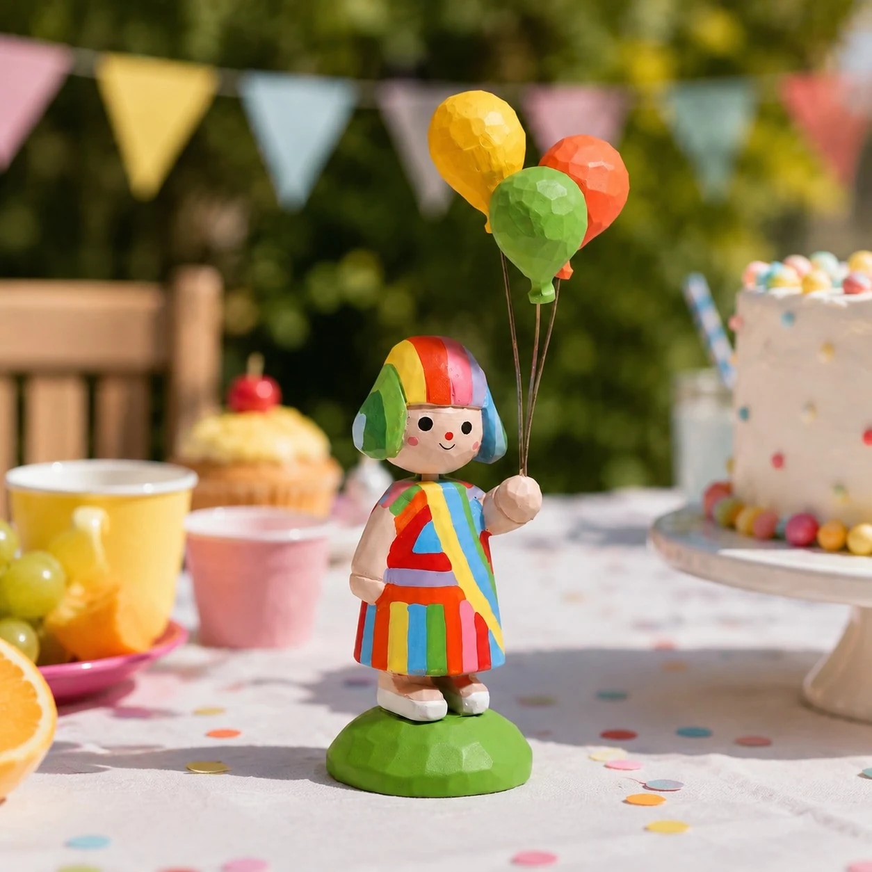 Green base set in a party setting