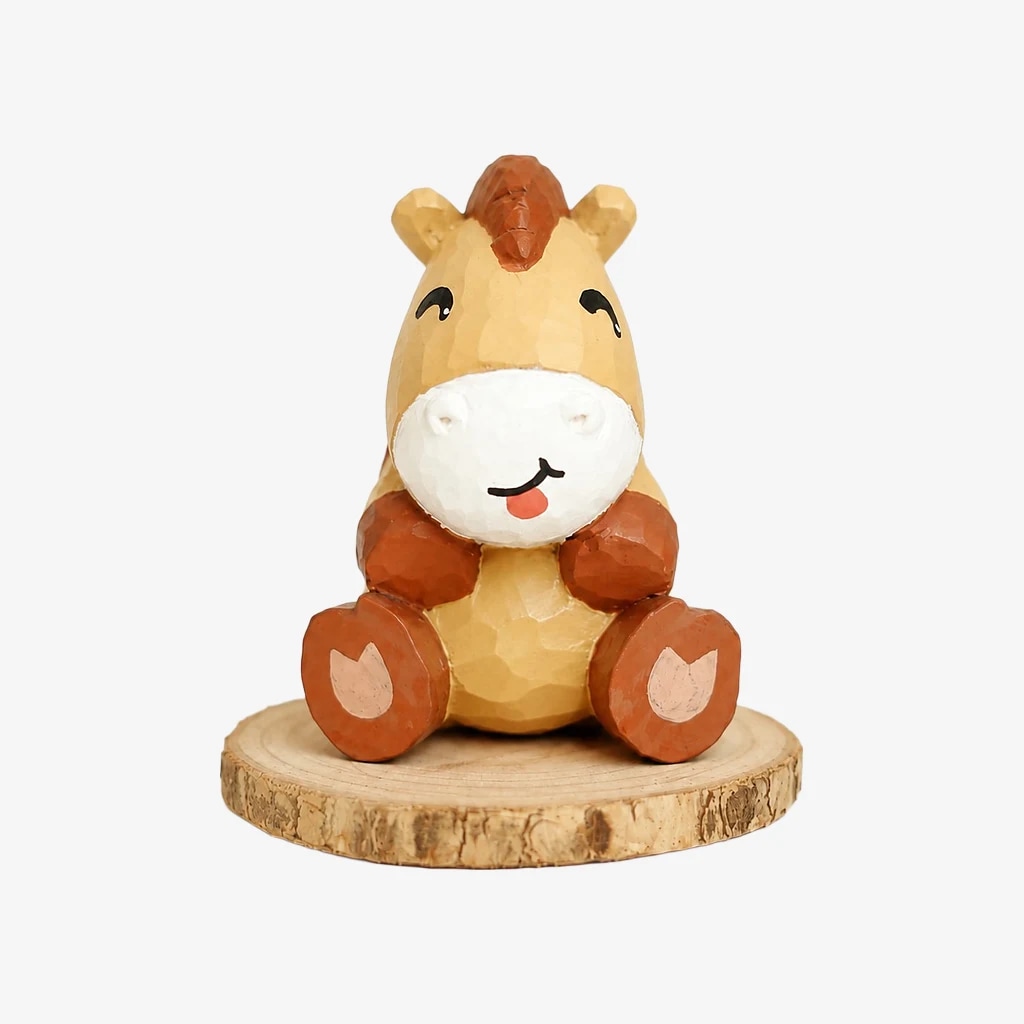 Hand-Carved Wooden Chinese Zodiac Animal Figurines