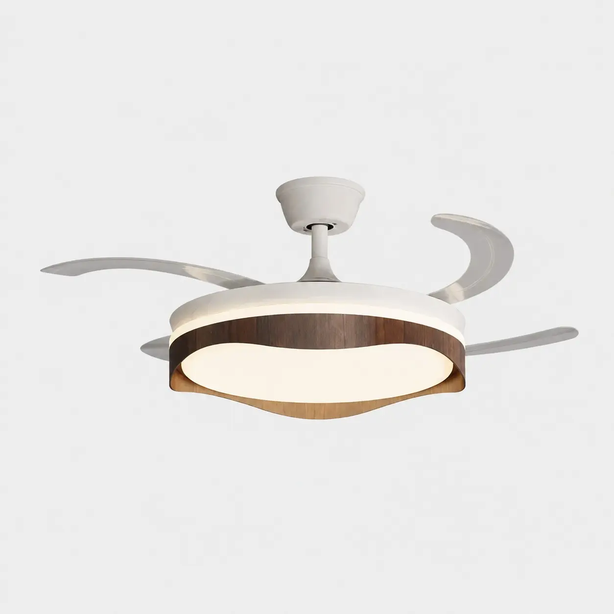 Walnut-tone ceiling fan light, Style B