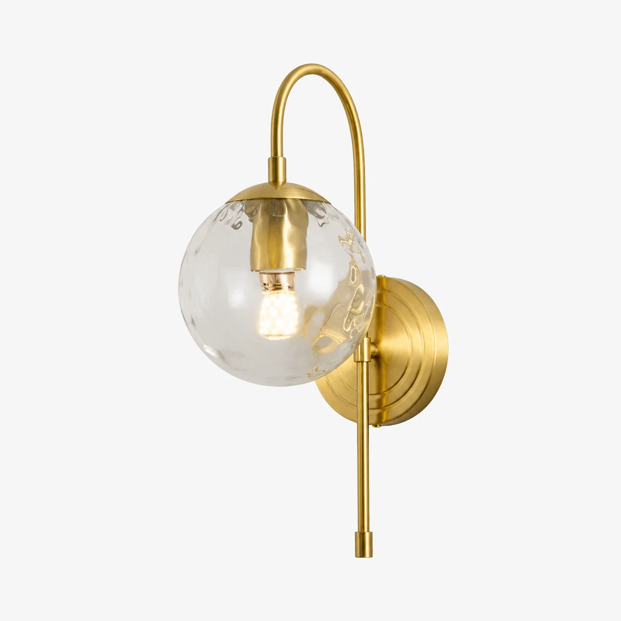 Rippled Glass wall sconce in Gold, style A
