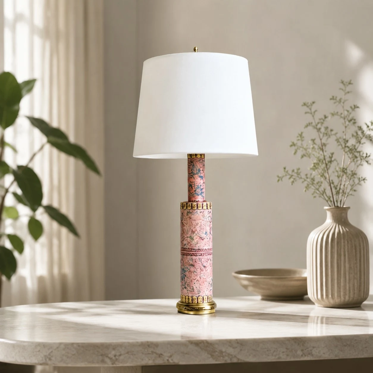 Floral Ceramic Table Lamp