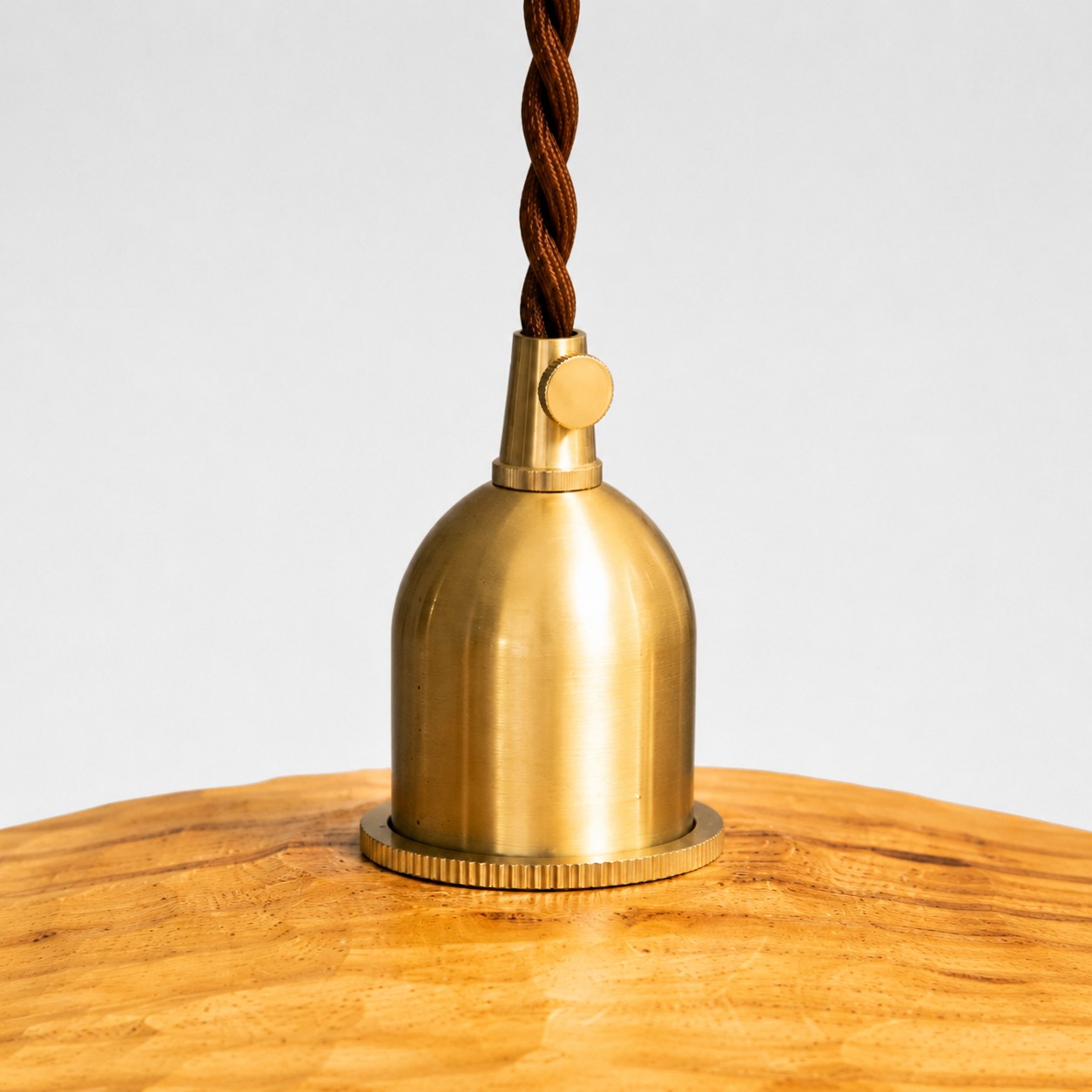 Hand-carved Wabi-Sabi wood pendant lamp