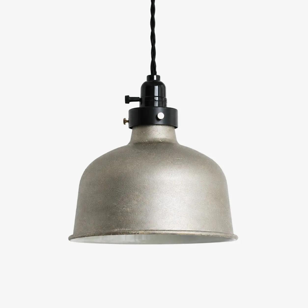 Distressed silver pendant light