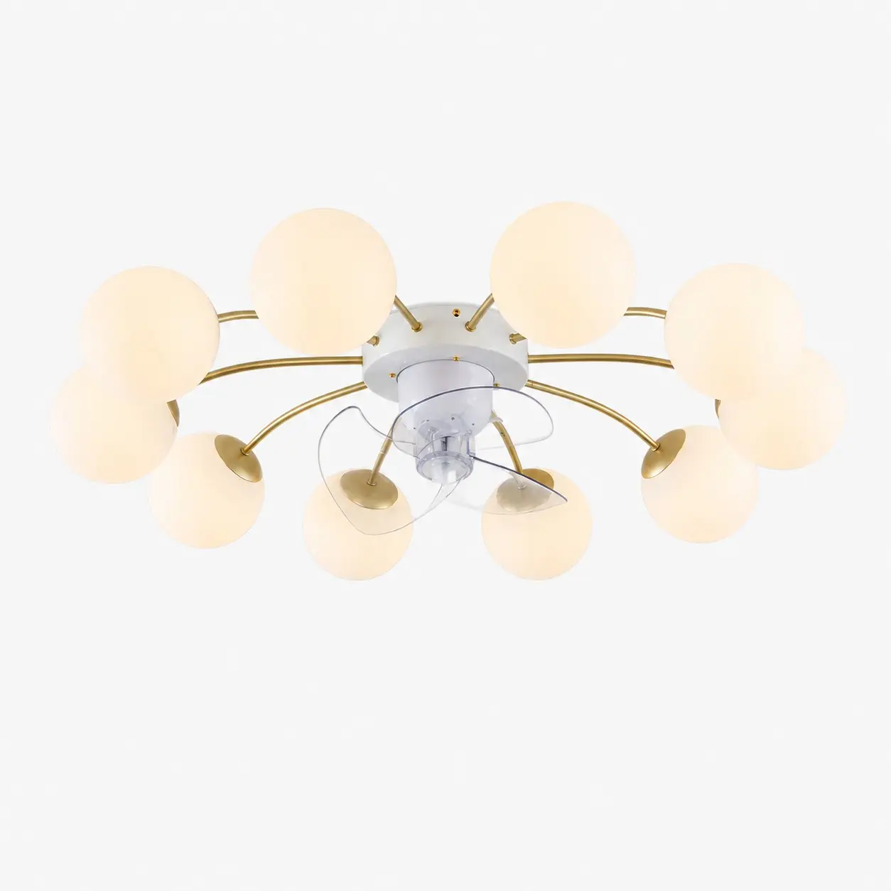 10 Heads white and gold ceiling fan light