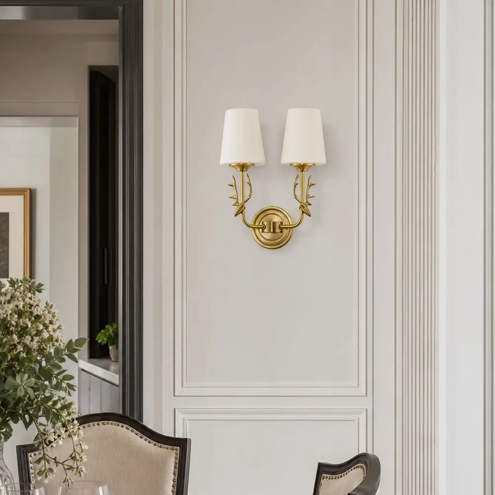 Antler wall sconce in an elegant interior