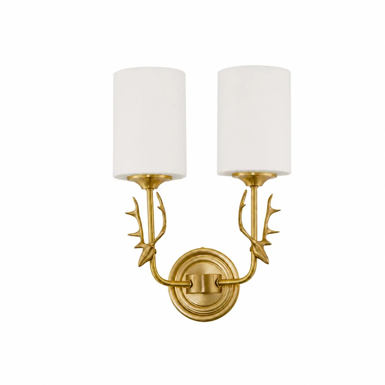 Style A two-light antler wall sconce