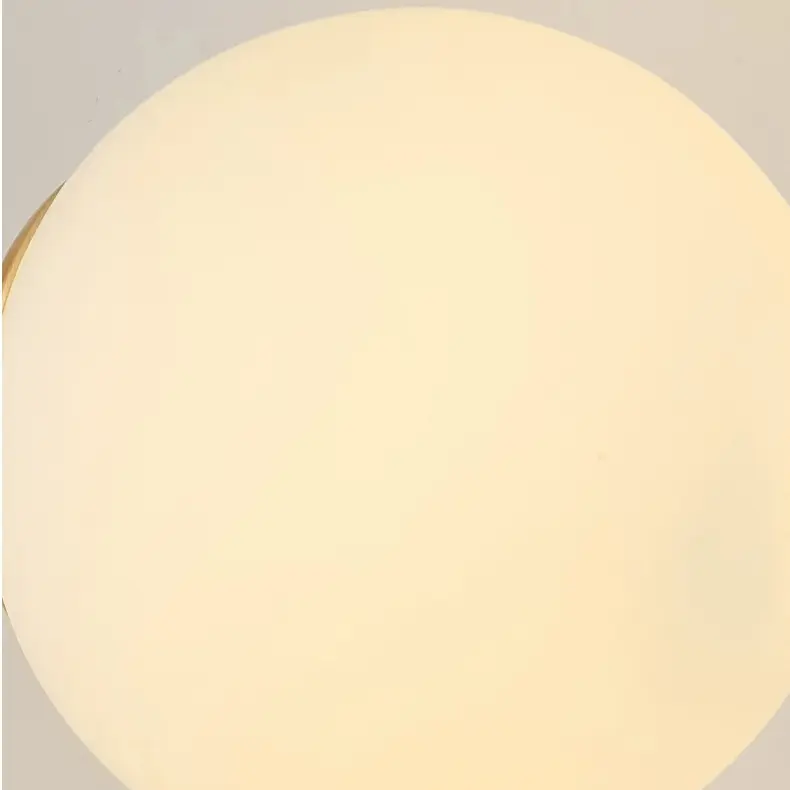 Close-up of the softly diffused glass globe shade