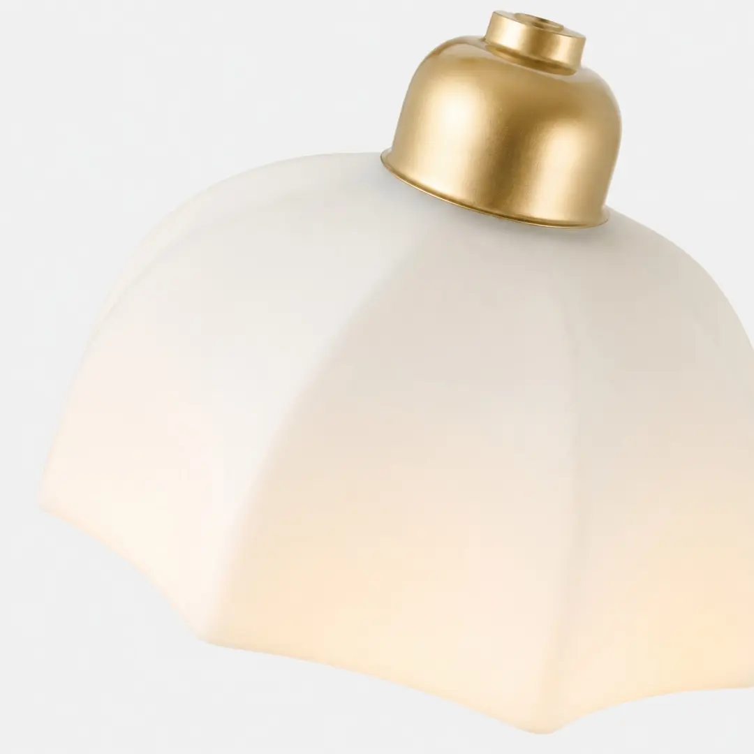 Milk glass shade detail