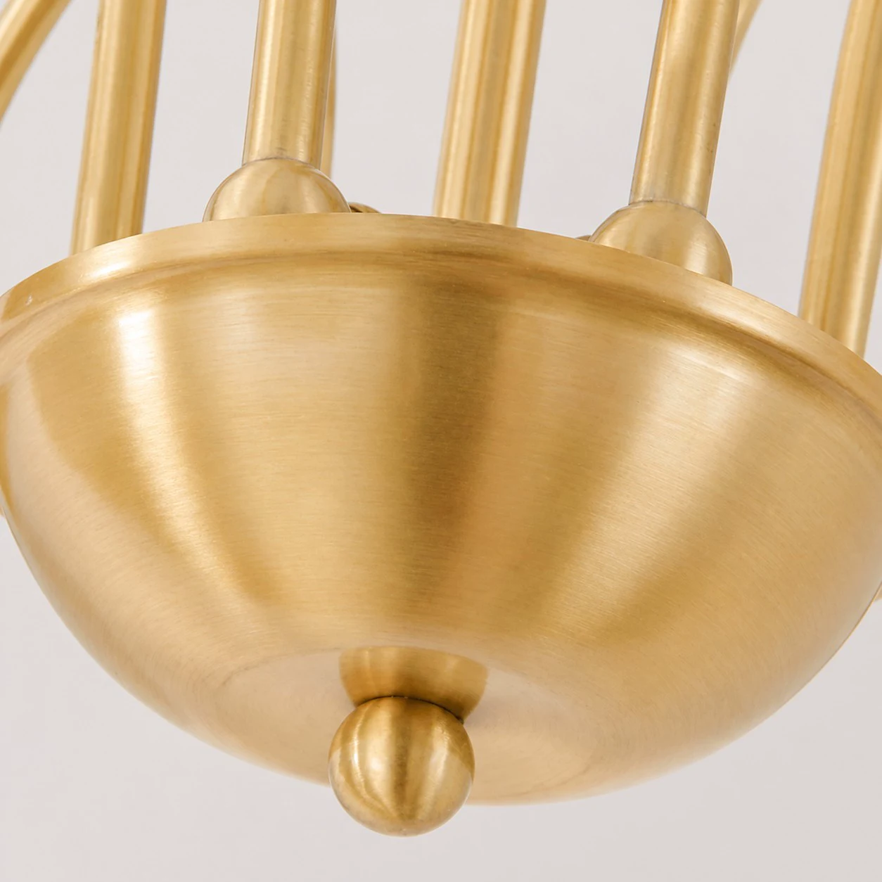 Close-up of antique brass center body