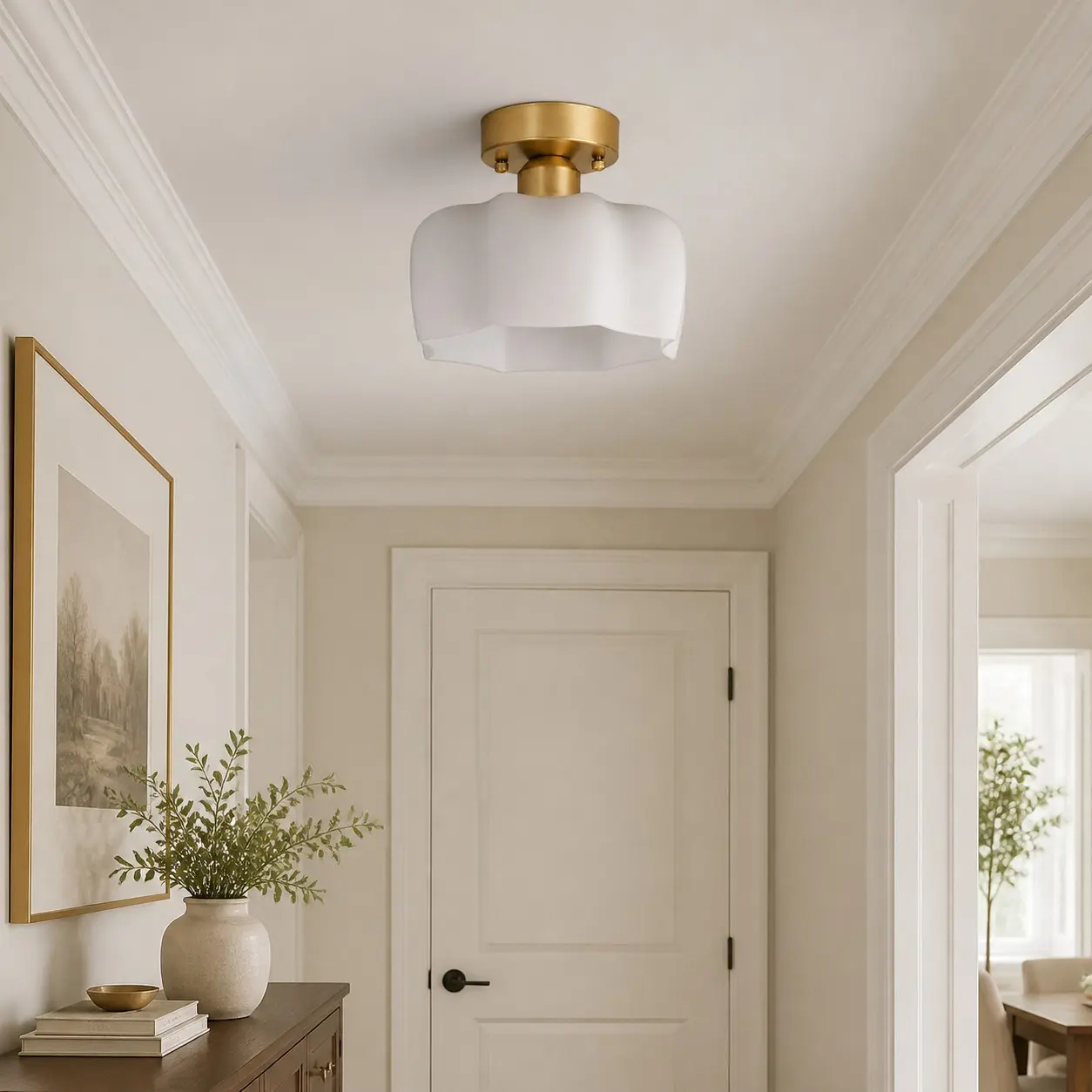Decorative ceiling light in an elegant room