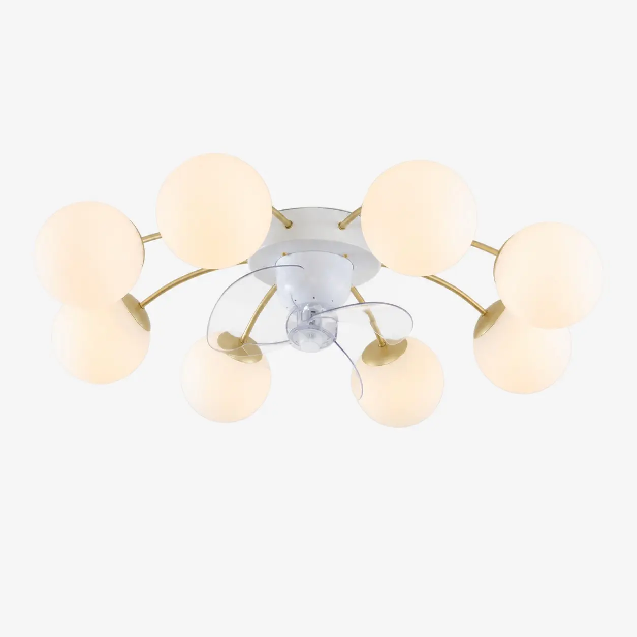 8 Heads white and gold ceiling fan light