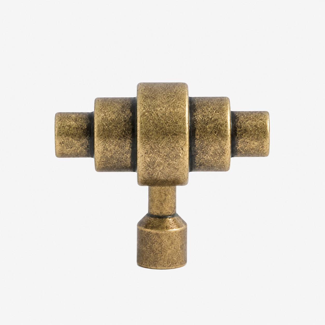 Single-hole antique brass cabinet handle