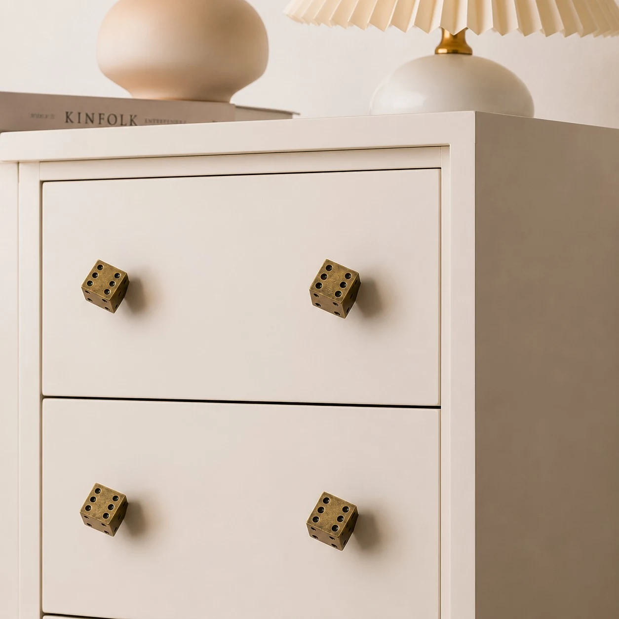dice knob light cabinet