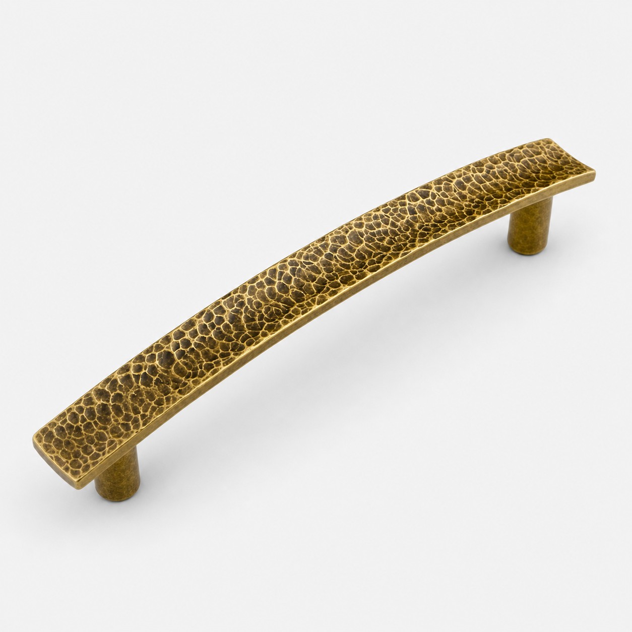 160 millimeter hammered brass cabinet pull