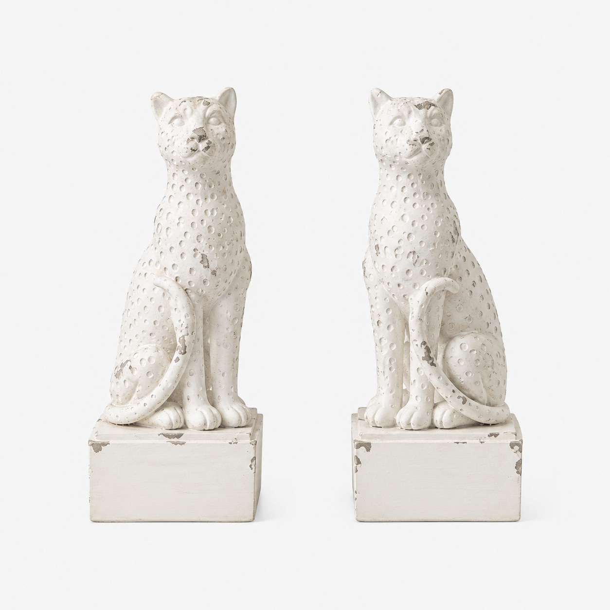 Leopard resin bookend pair