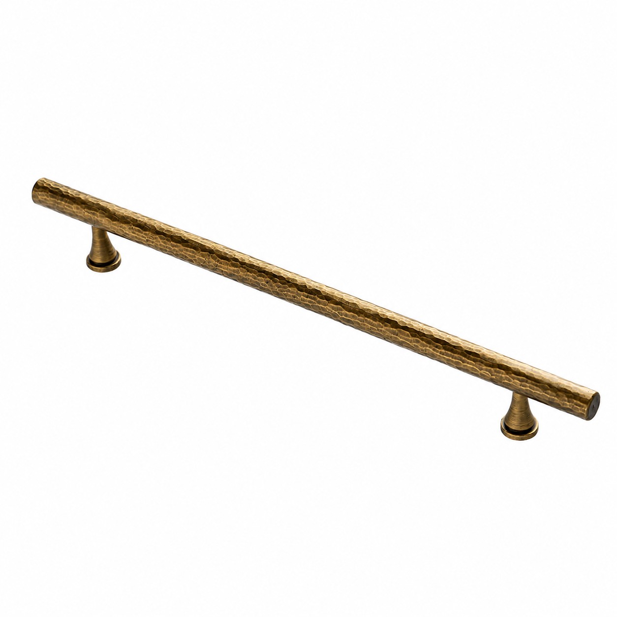 Antique Brass hammered bar pull with 12.6 inch or 320 mm centers