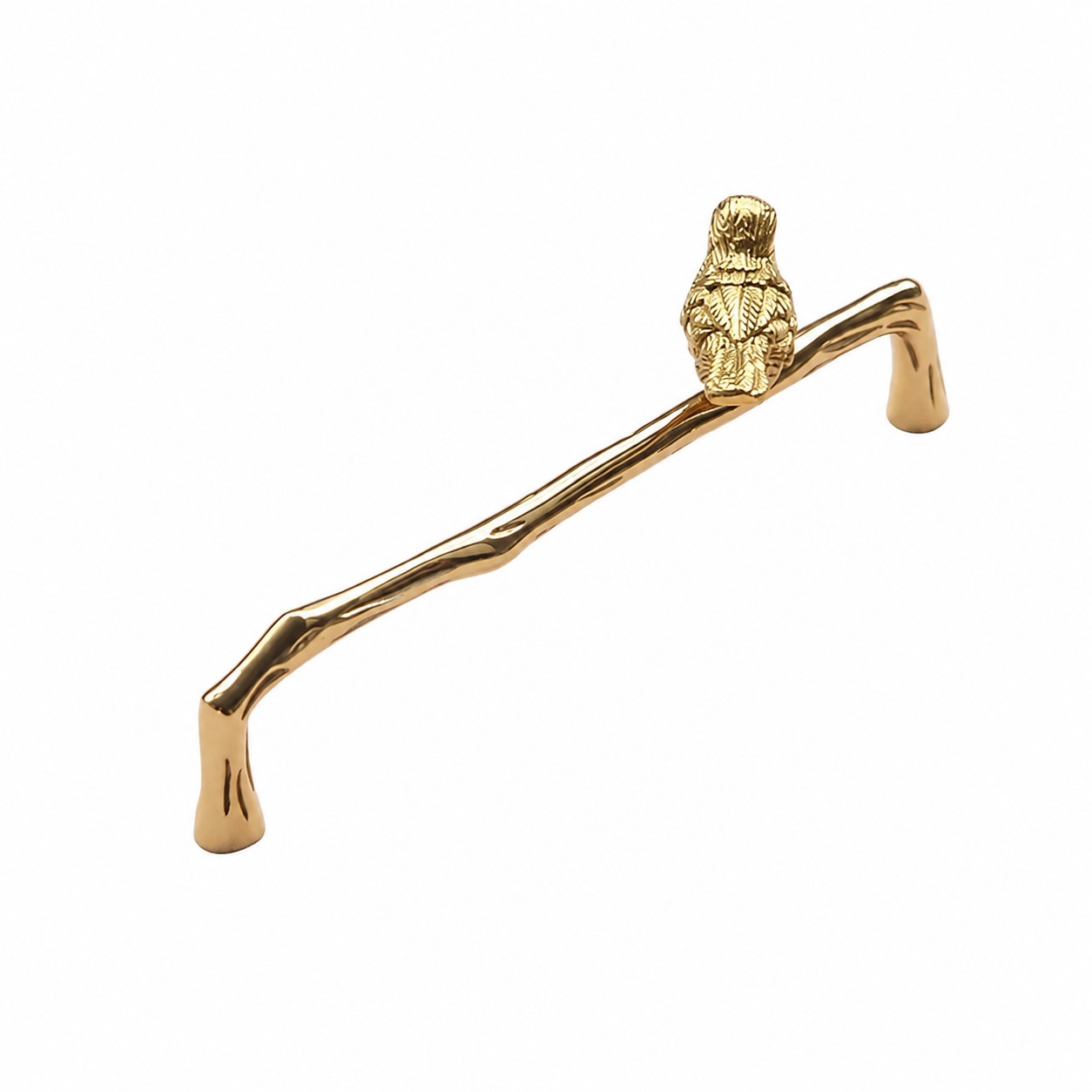 Bird brass cabinet handle with 6.3 in c-c / 16.0 cm c-c mounting