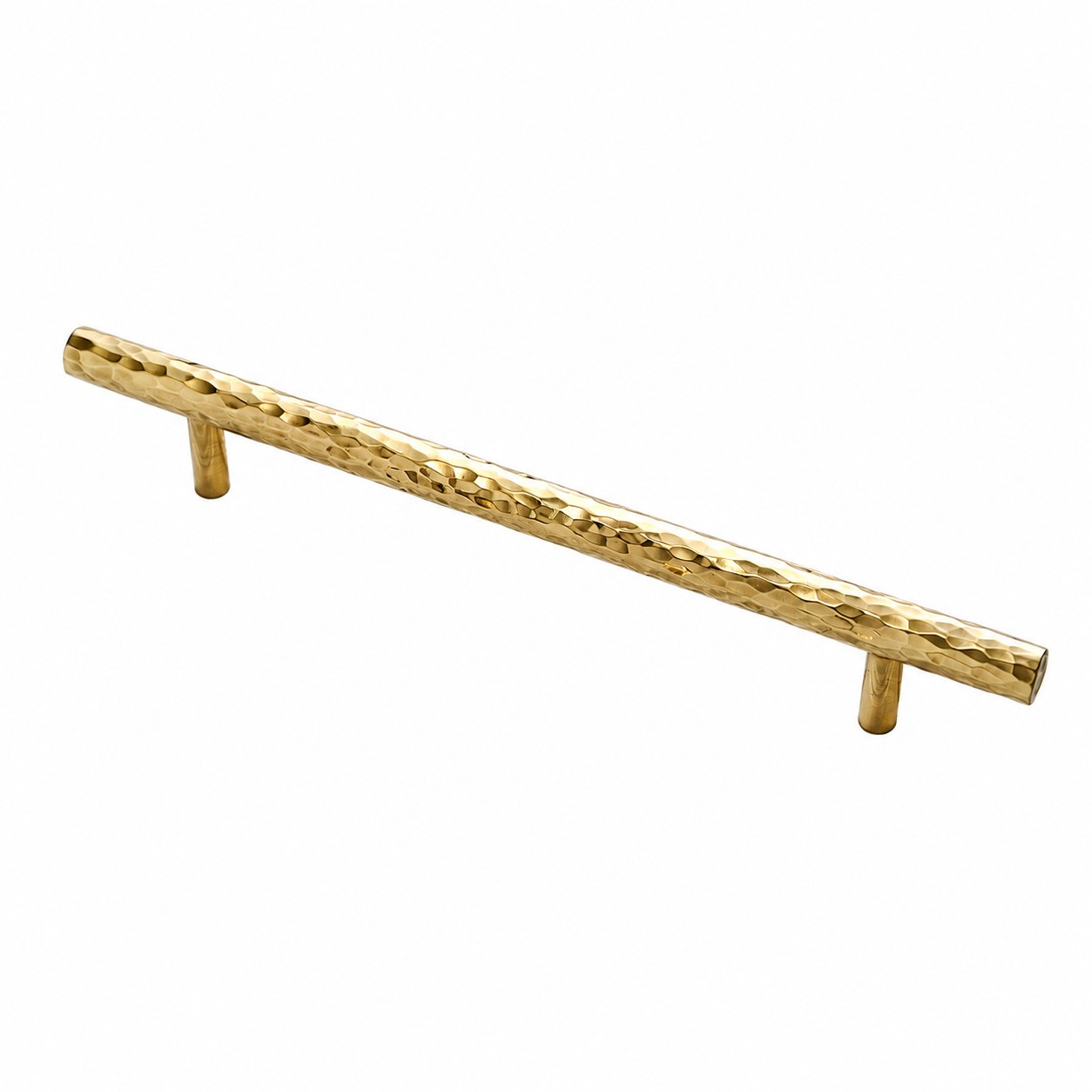 Natural Brass hammered bar pull with 8.8 inch or 224 mm centers