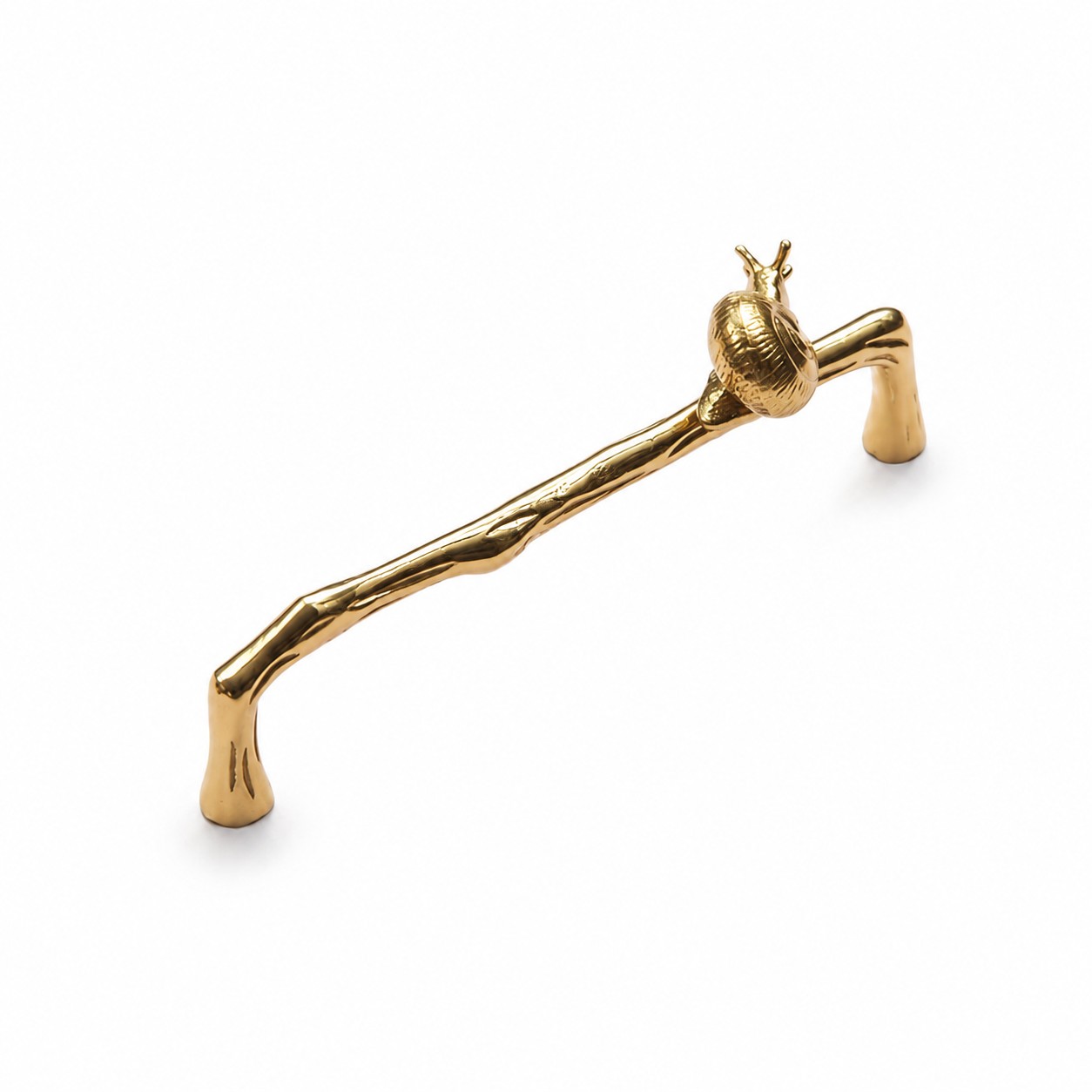 Snail brass cabinet handle with 6.3 in c-c / 16.0 cm c-c mounting