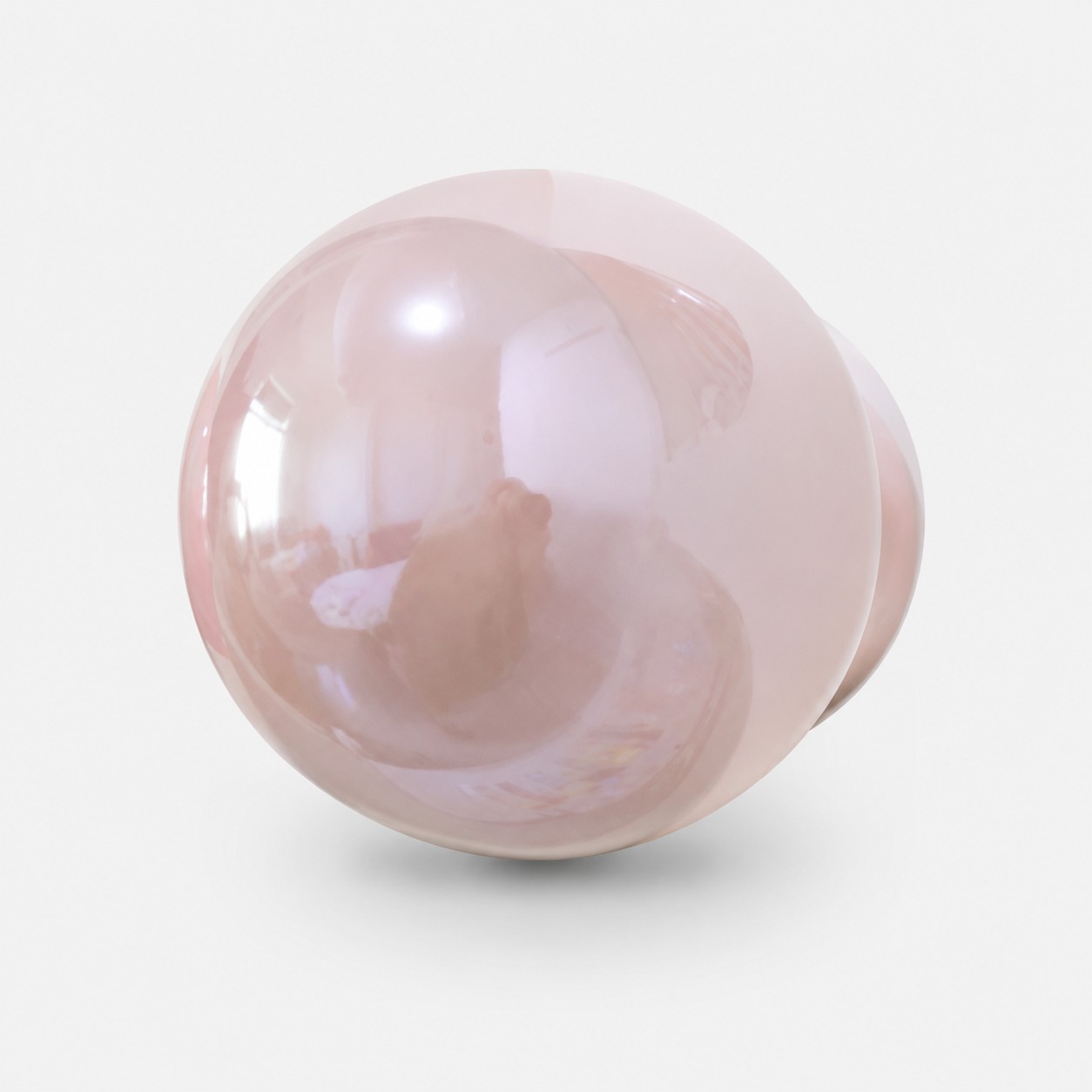 Blush pink ceramic cabinet knob side detail