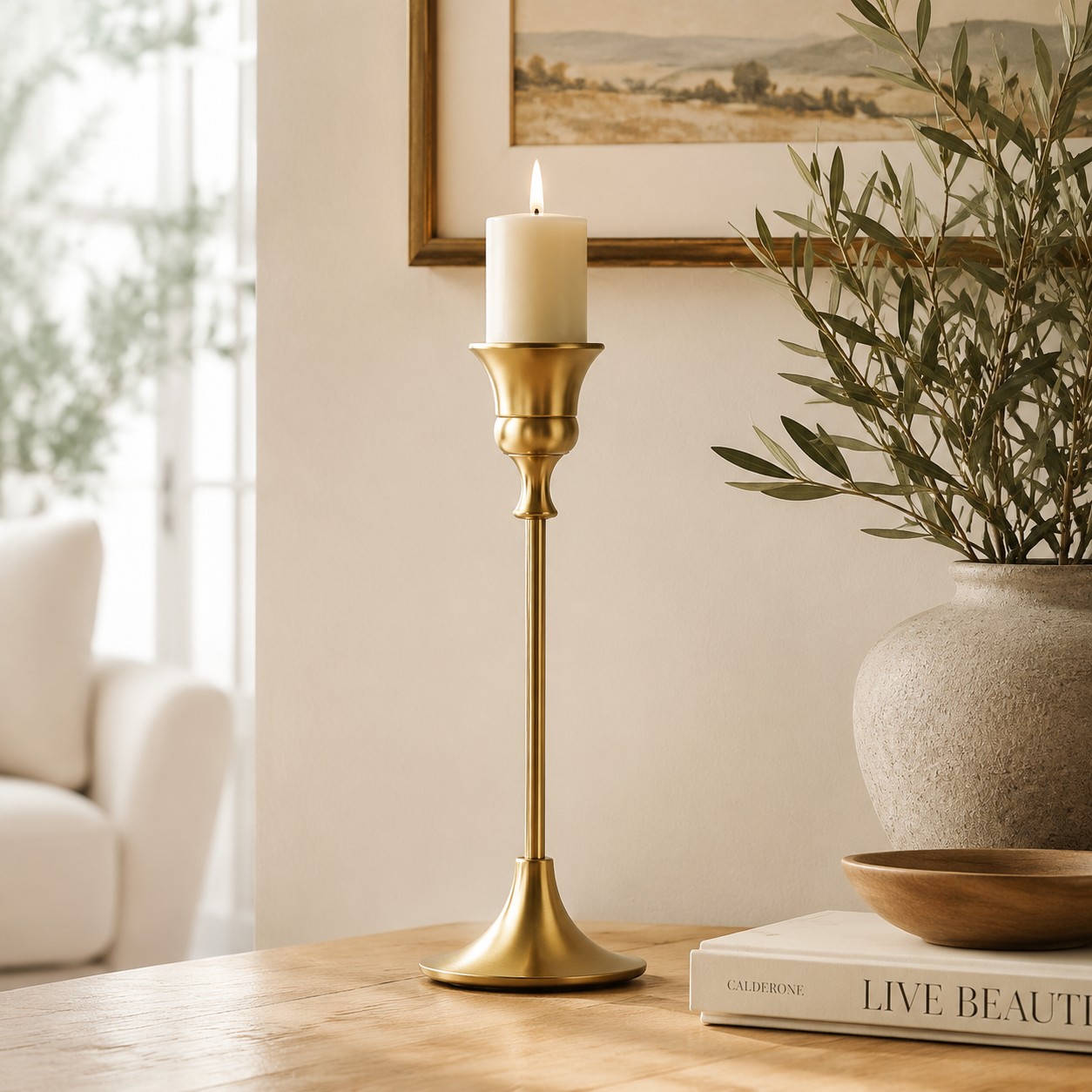 Vintage Brass Single Taper Candle Holder