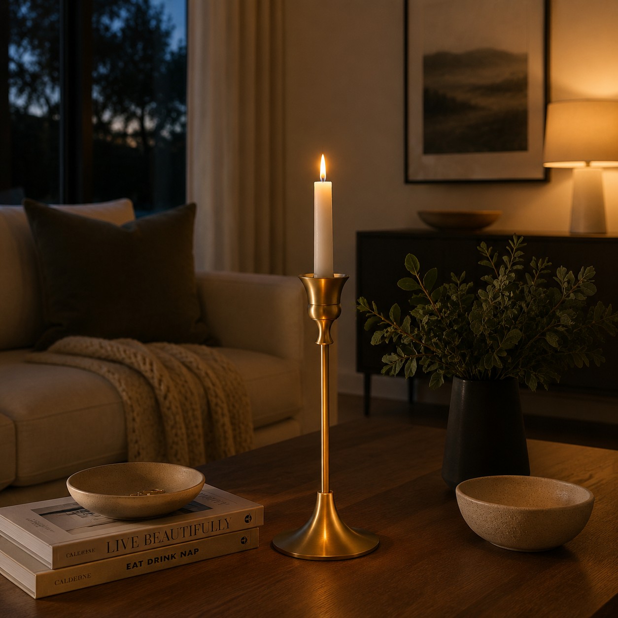 Vintage Brass Single Taper Candle Holder