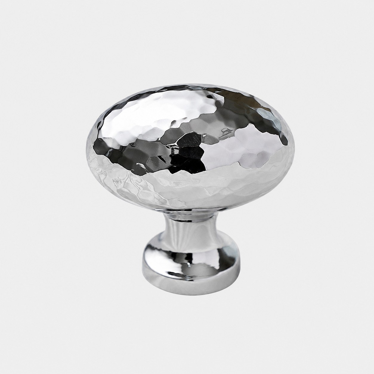 Large hand-hammered silver pigeon egg cabinet knob
