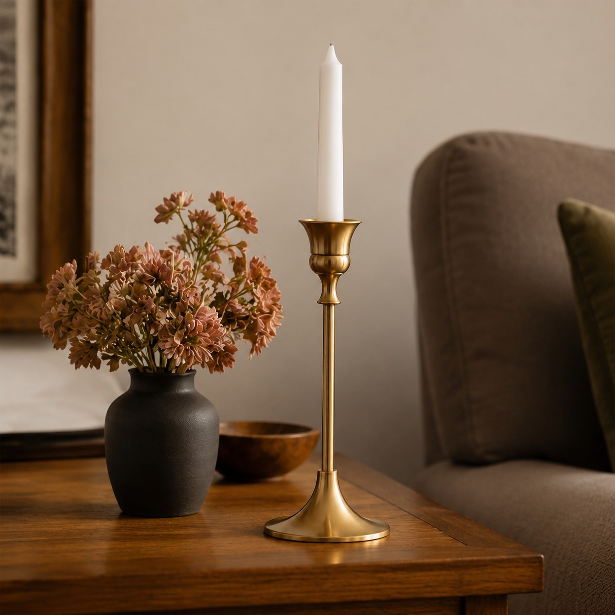 Vintage Brass Single Taper Candle Holder