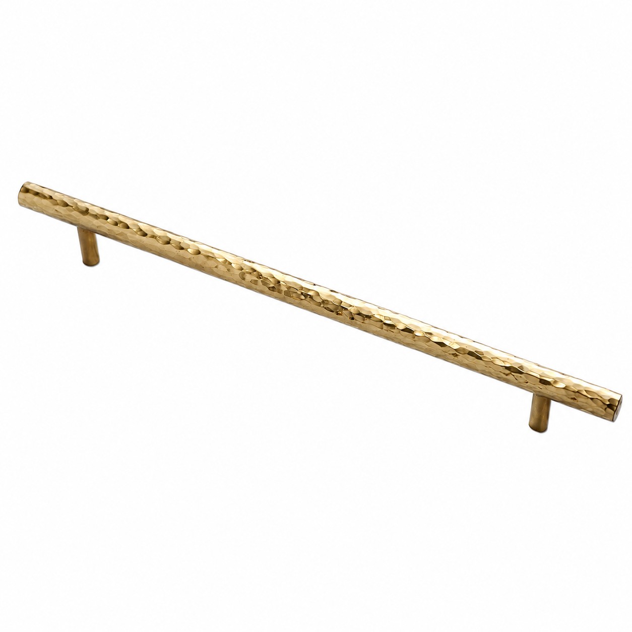 Natural Brass hammered bar pull with 12.6 inch or 320 mm centers