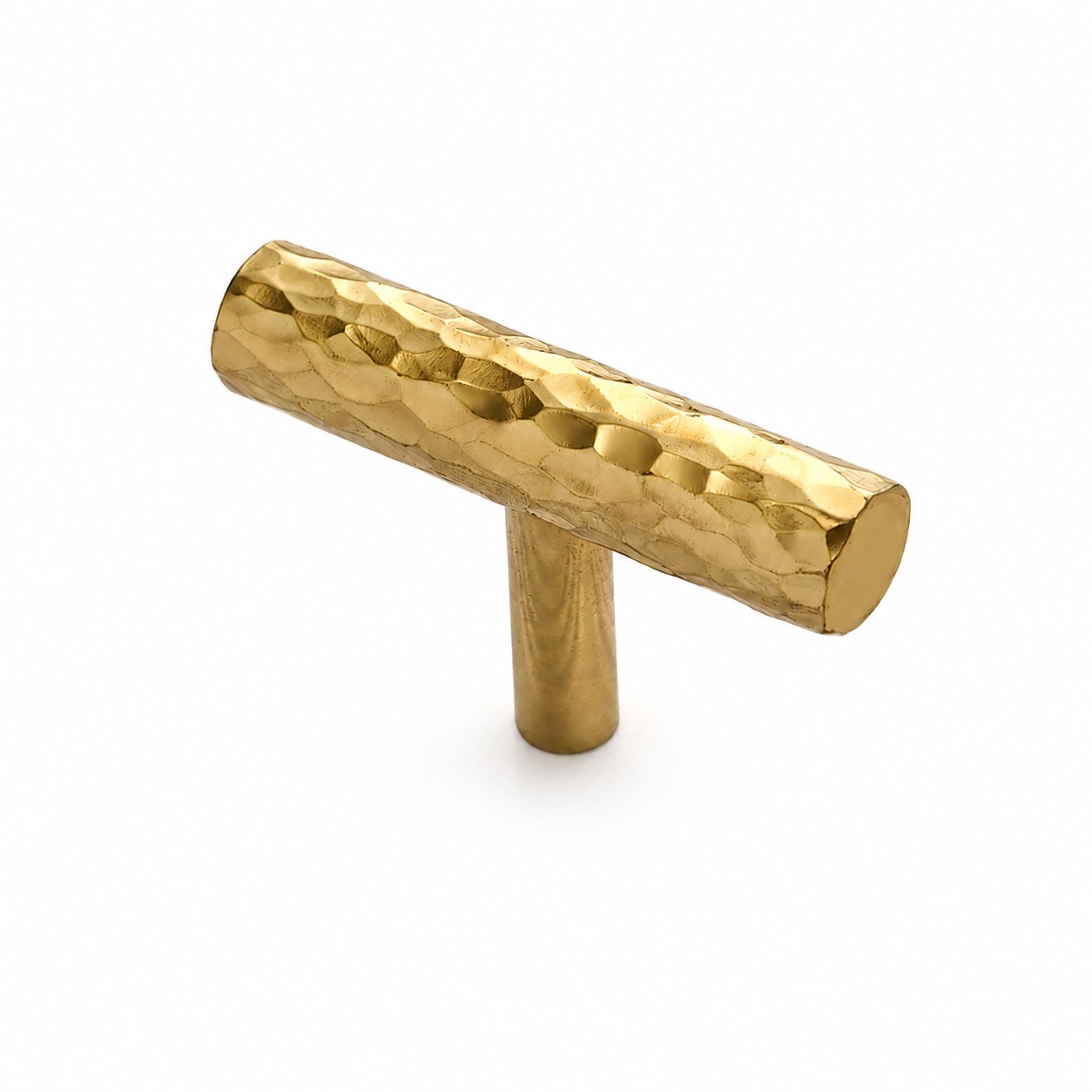 Natural Brass hammered T-Bar knob with 2 inch or 50 mm width