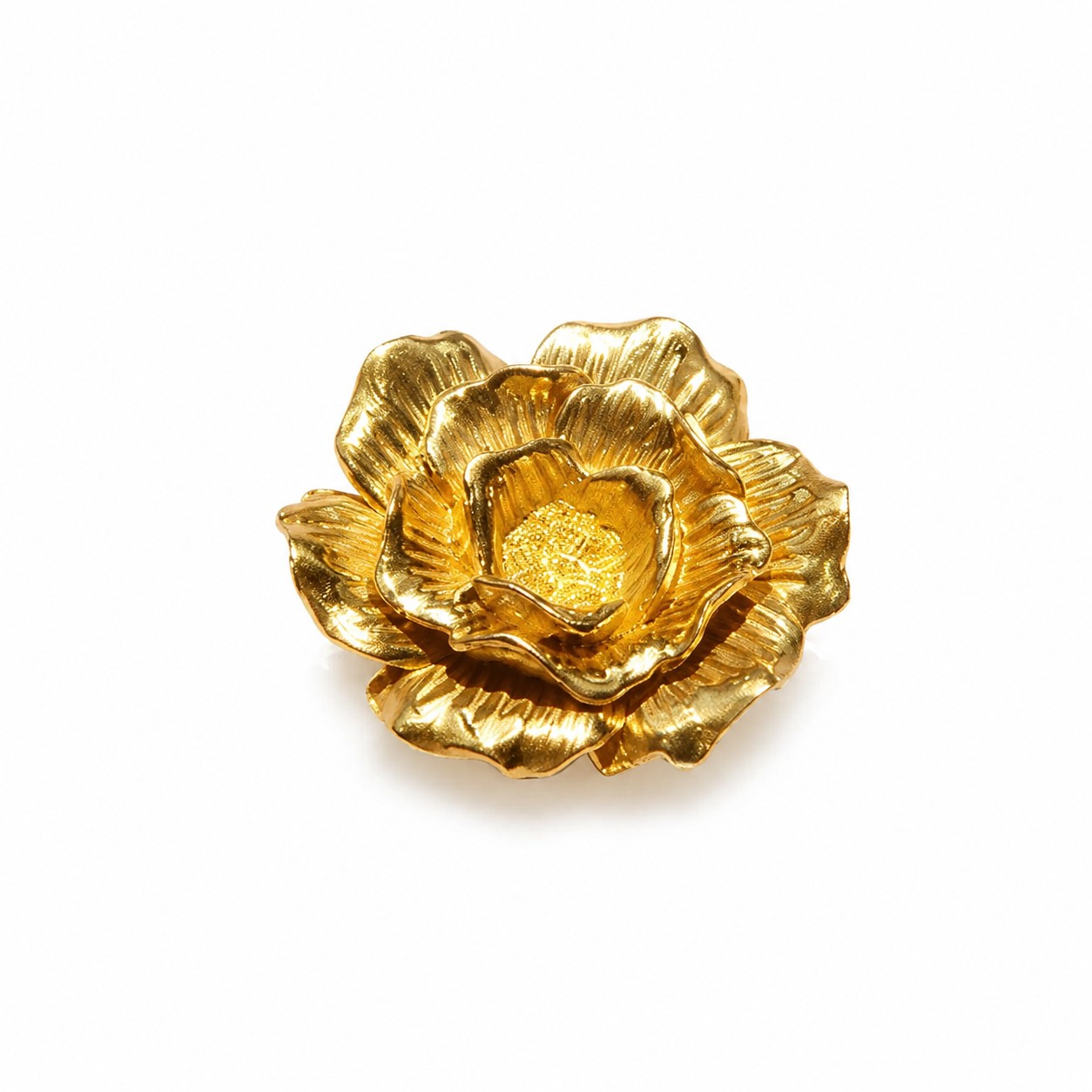 Rose brass cabinet handle, single hole