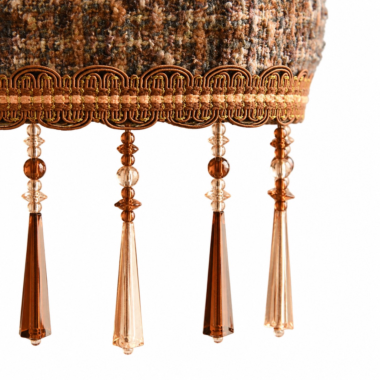 Fabric fringe and trim detail