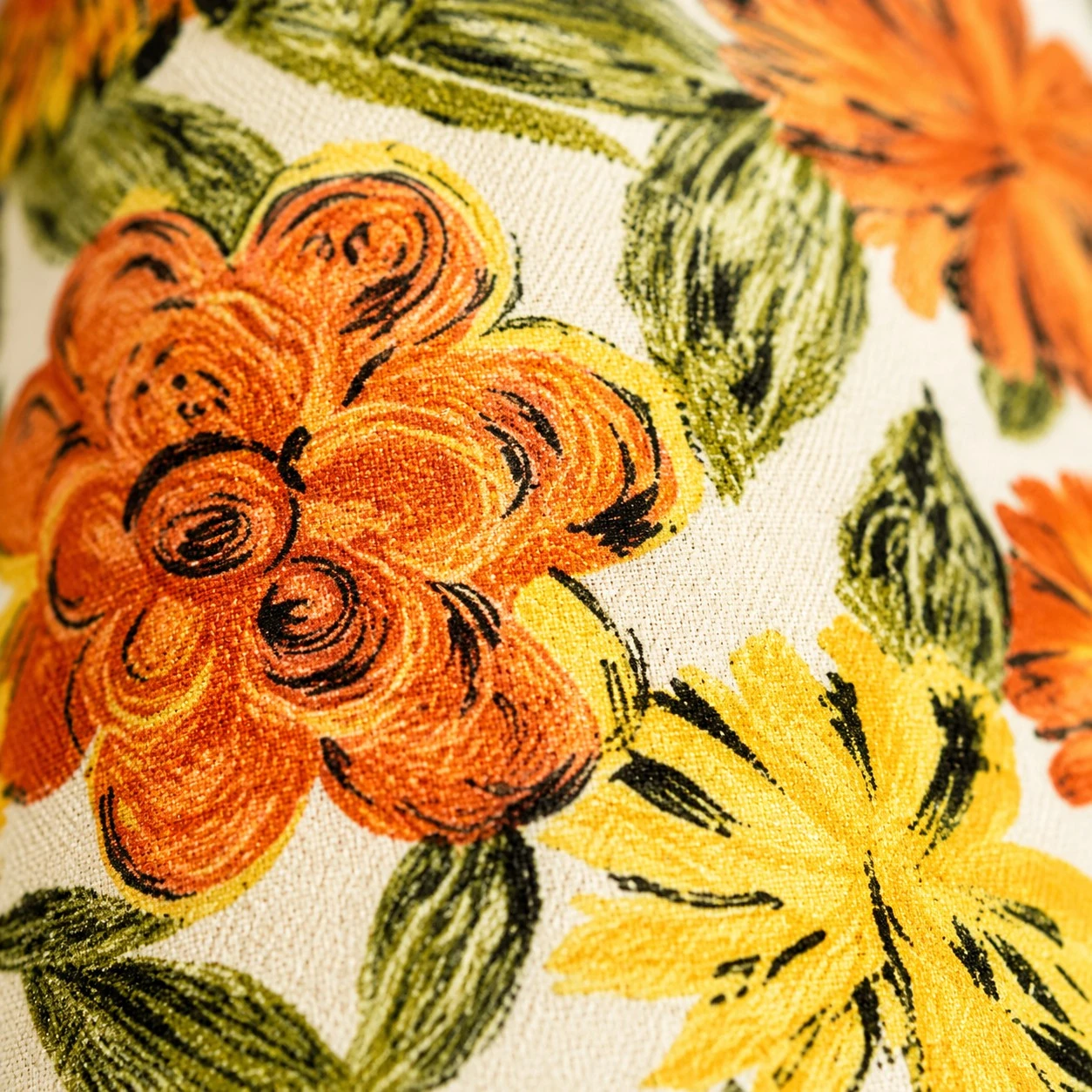 Liberty floral fabric shade texture close up