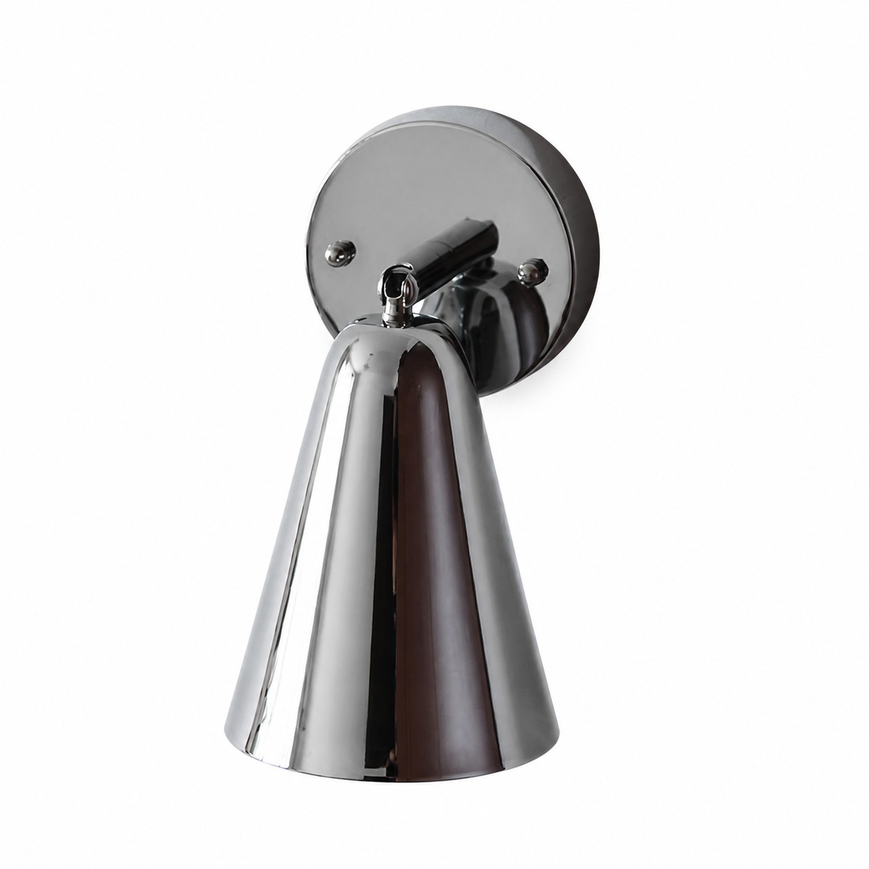 Bell shade wall sconce in polished chrome finish