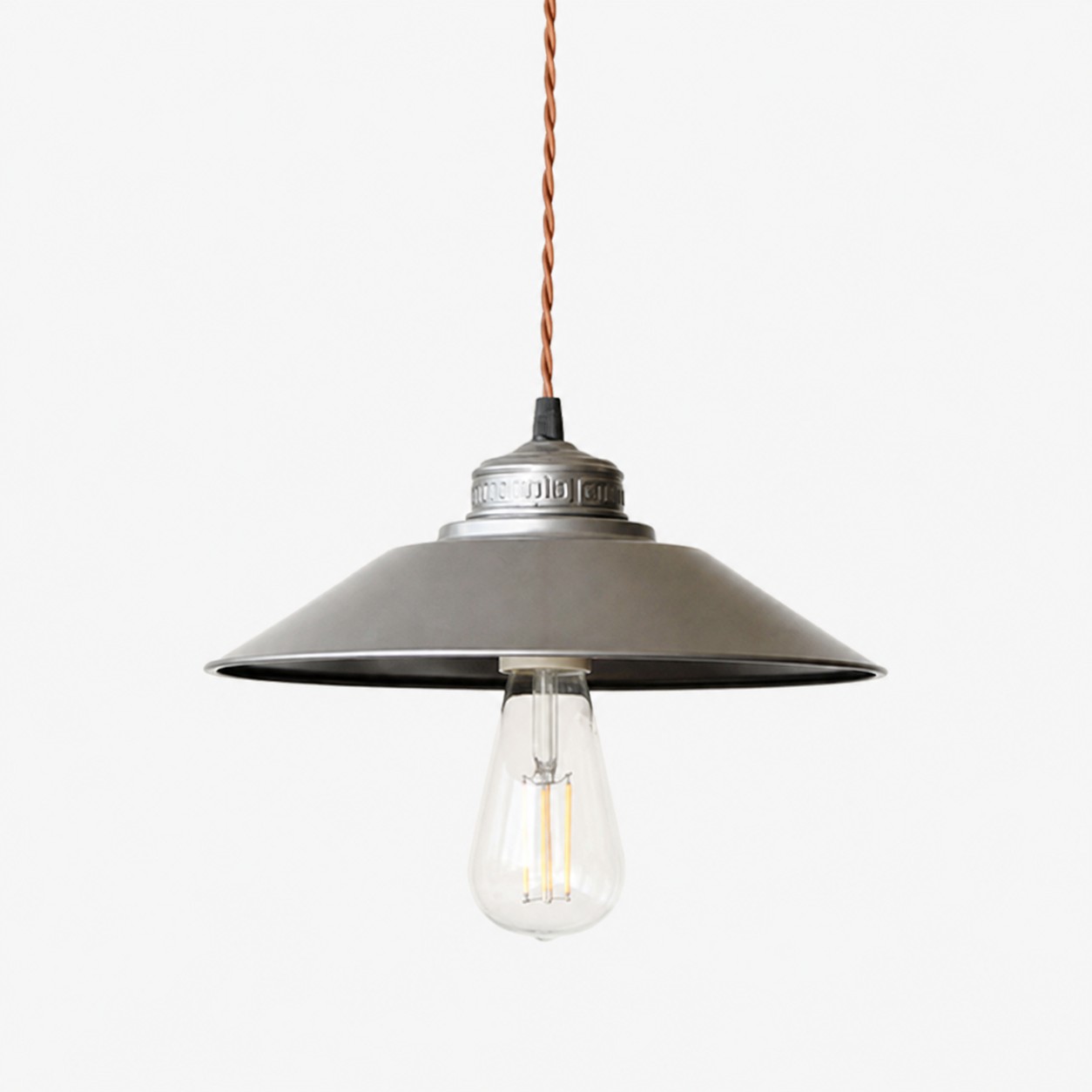 Ribbed Saucer Shade silver pendant light