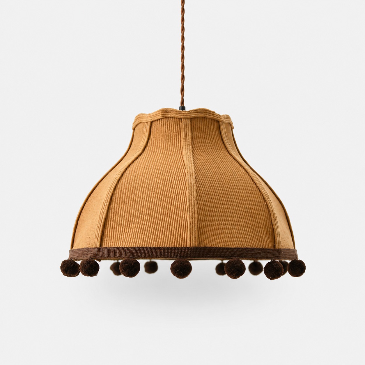 Ochre fabric pendant light