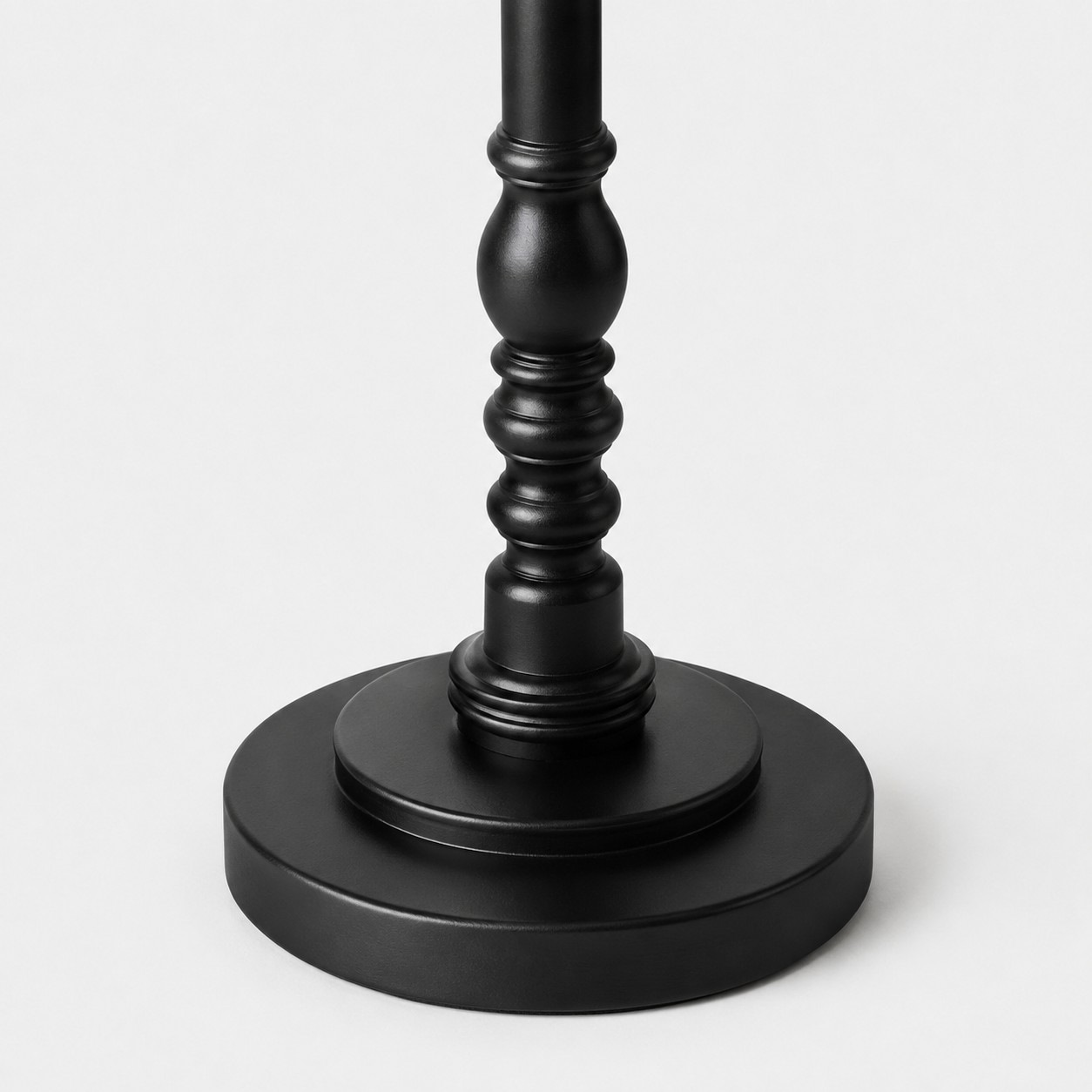 Turned-Wood Floor Lamp with Fabric Shade