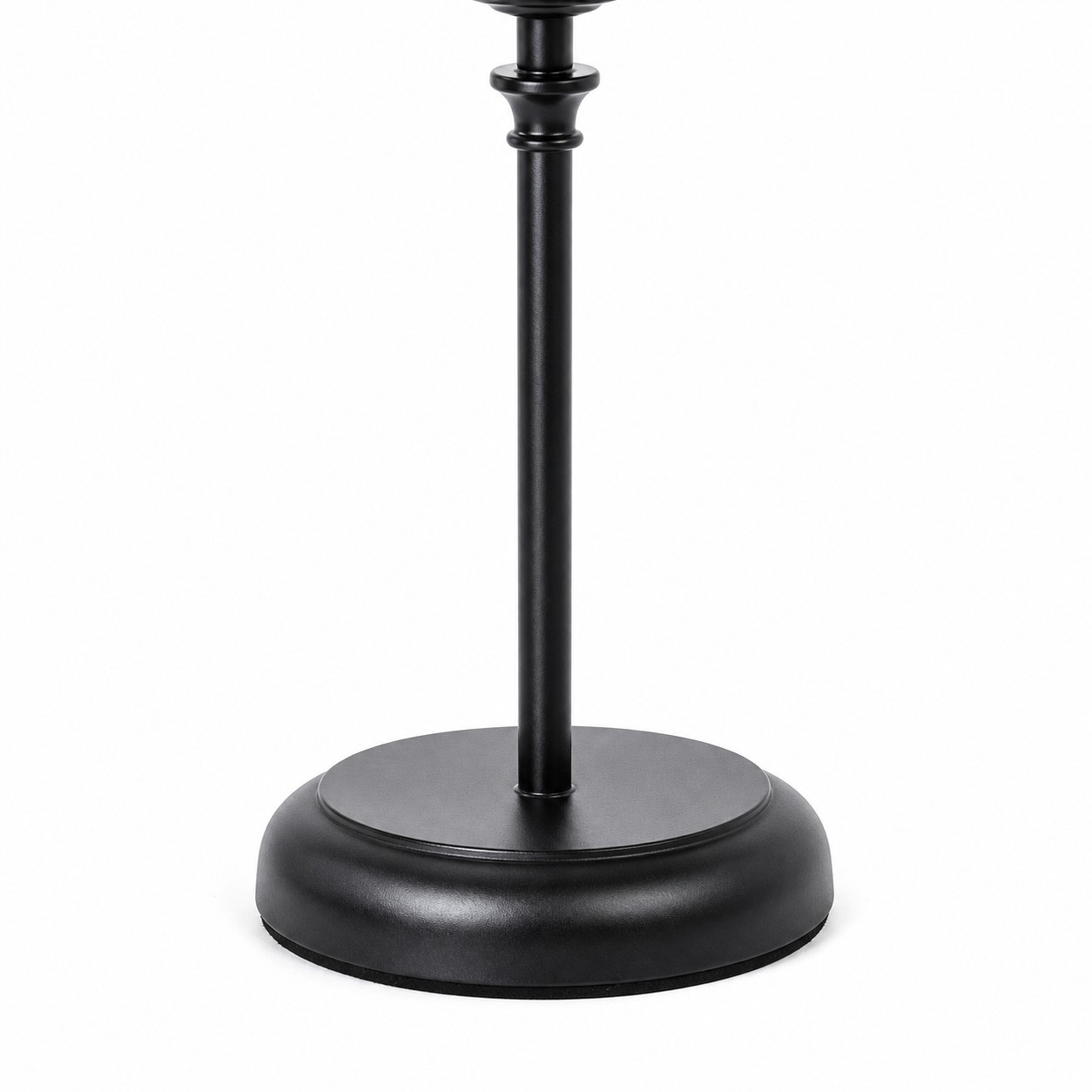 Matte black iron stem and base detail