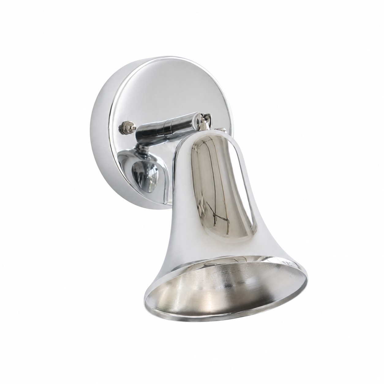 Cone shade wall sconce in polished chrome finish