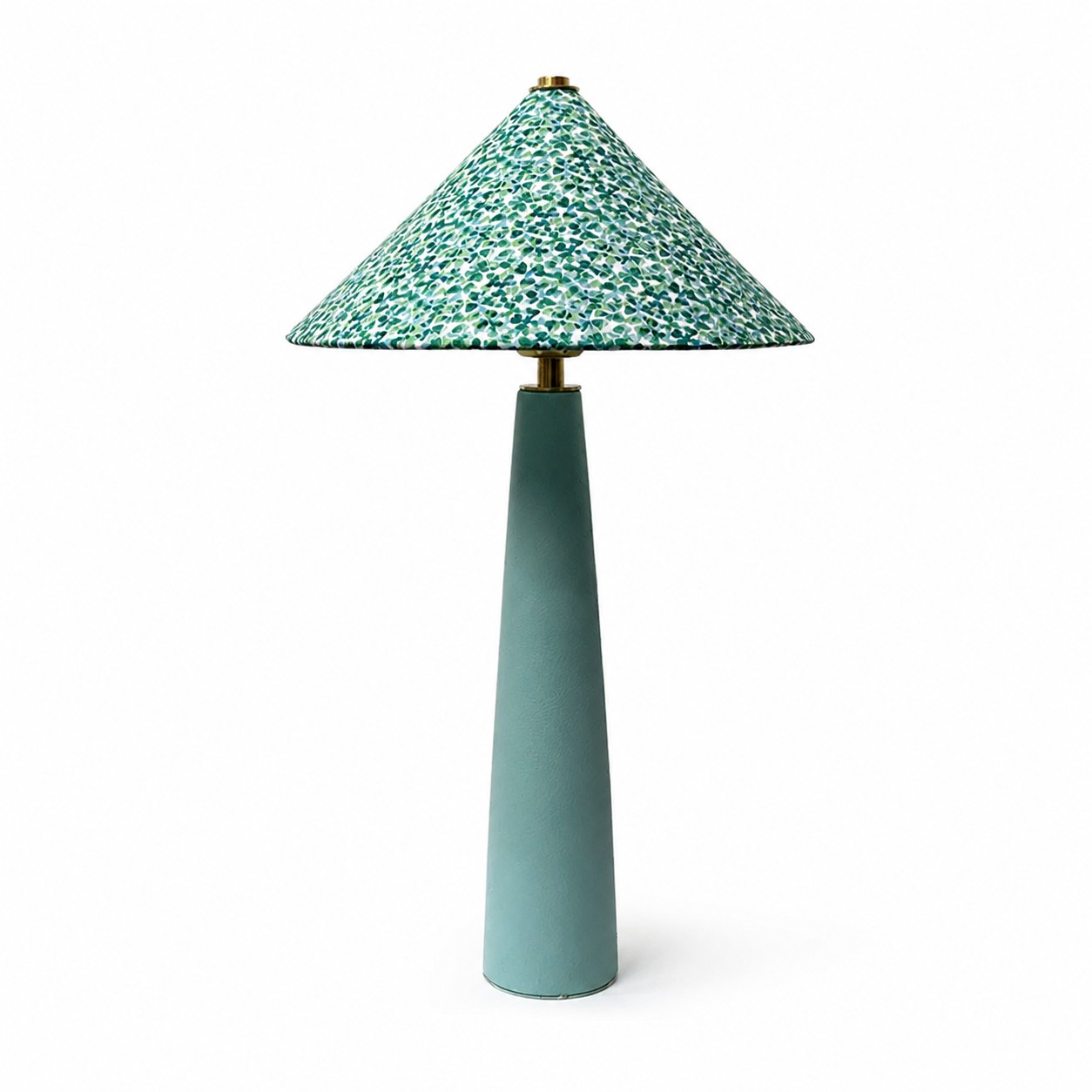 Liberty floral shade ceramic table lamp on a white background