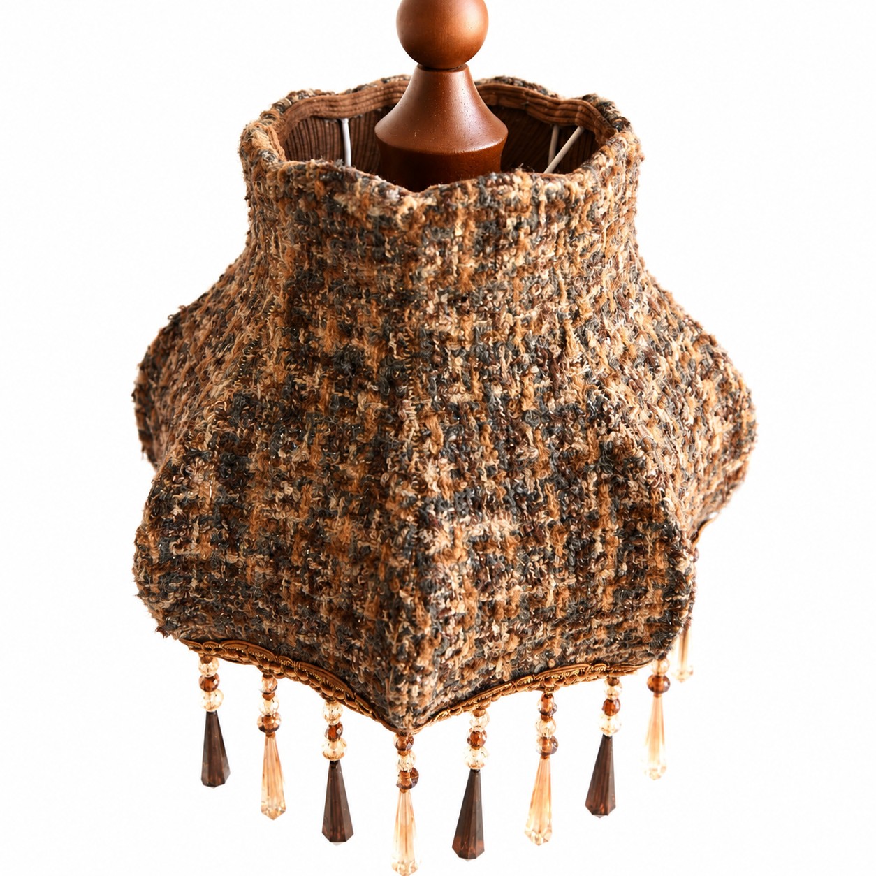 Patterned fabric pendant shade detail
