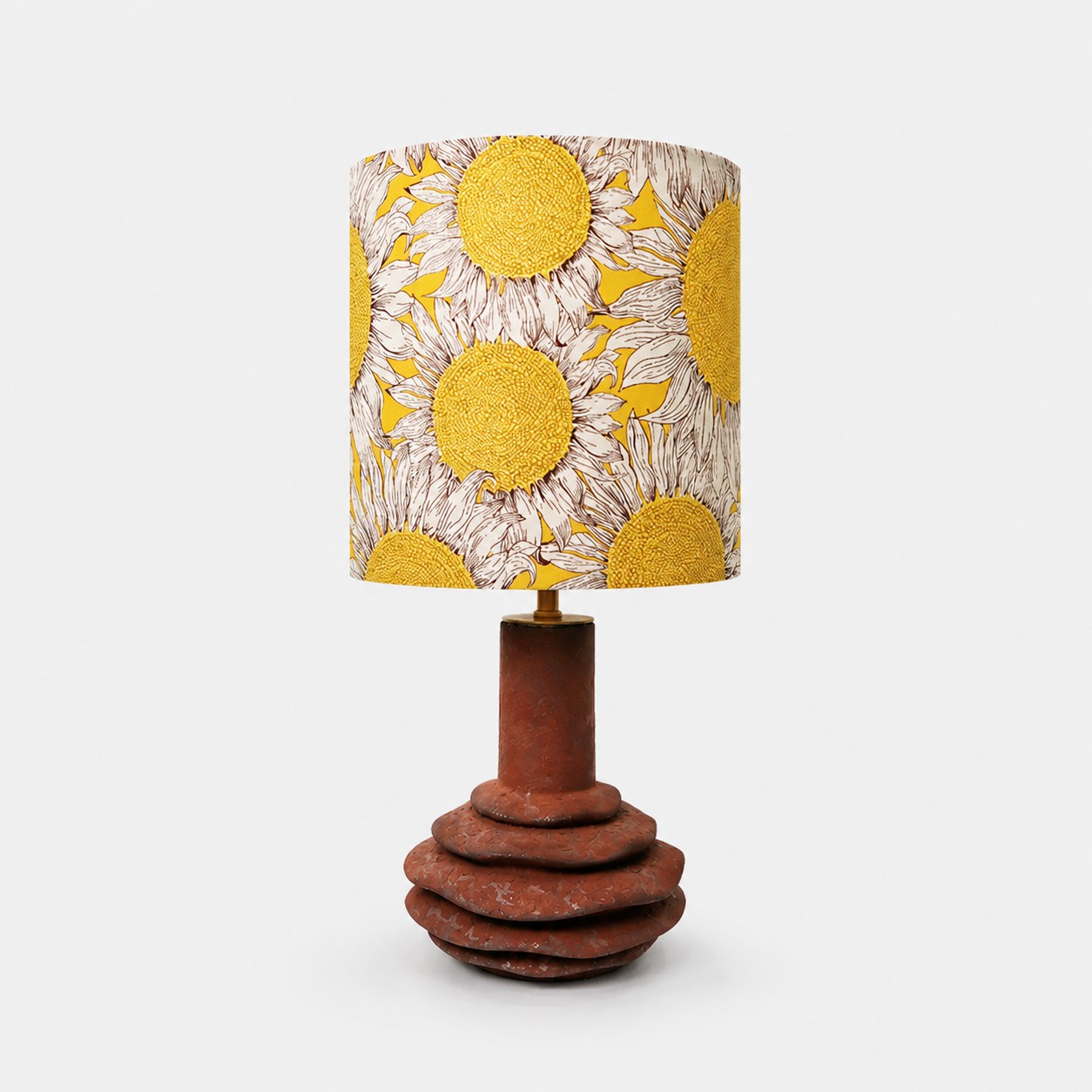 Sunflower patterned ceramic table lamp