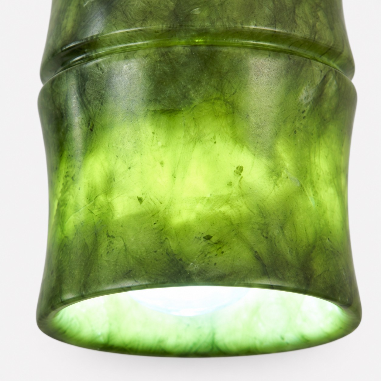 Translucent polished jade shade detail