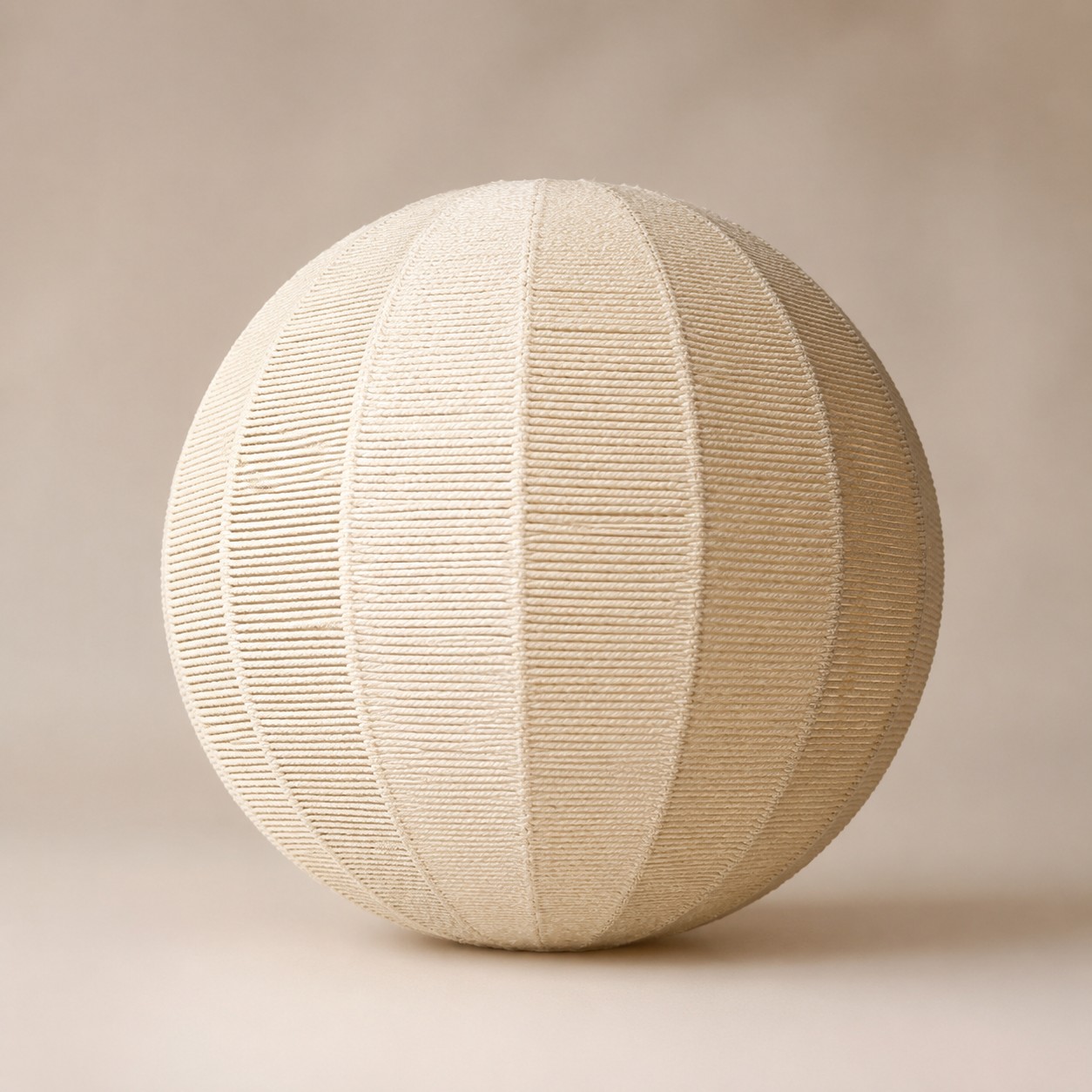 Close view of ivory natural white globe pendant shade