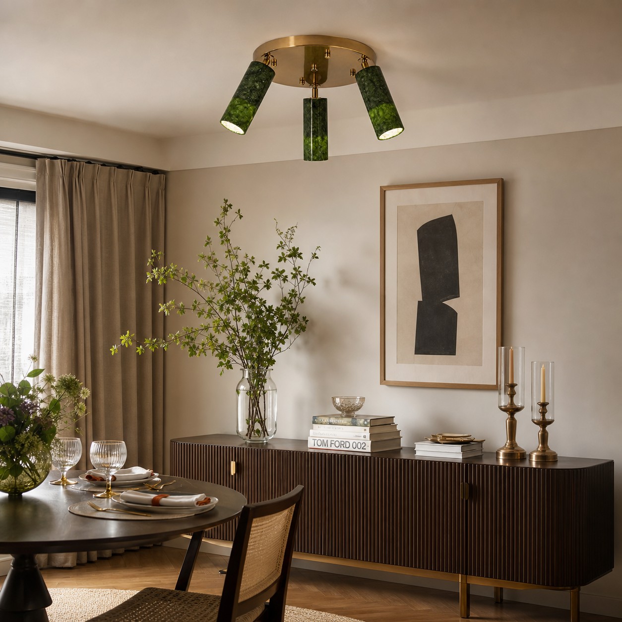W-3433 natural jade flush mount ceiling light image 12