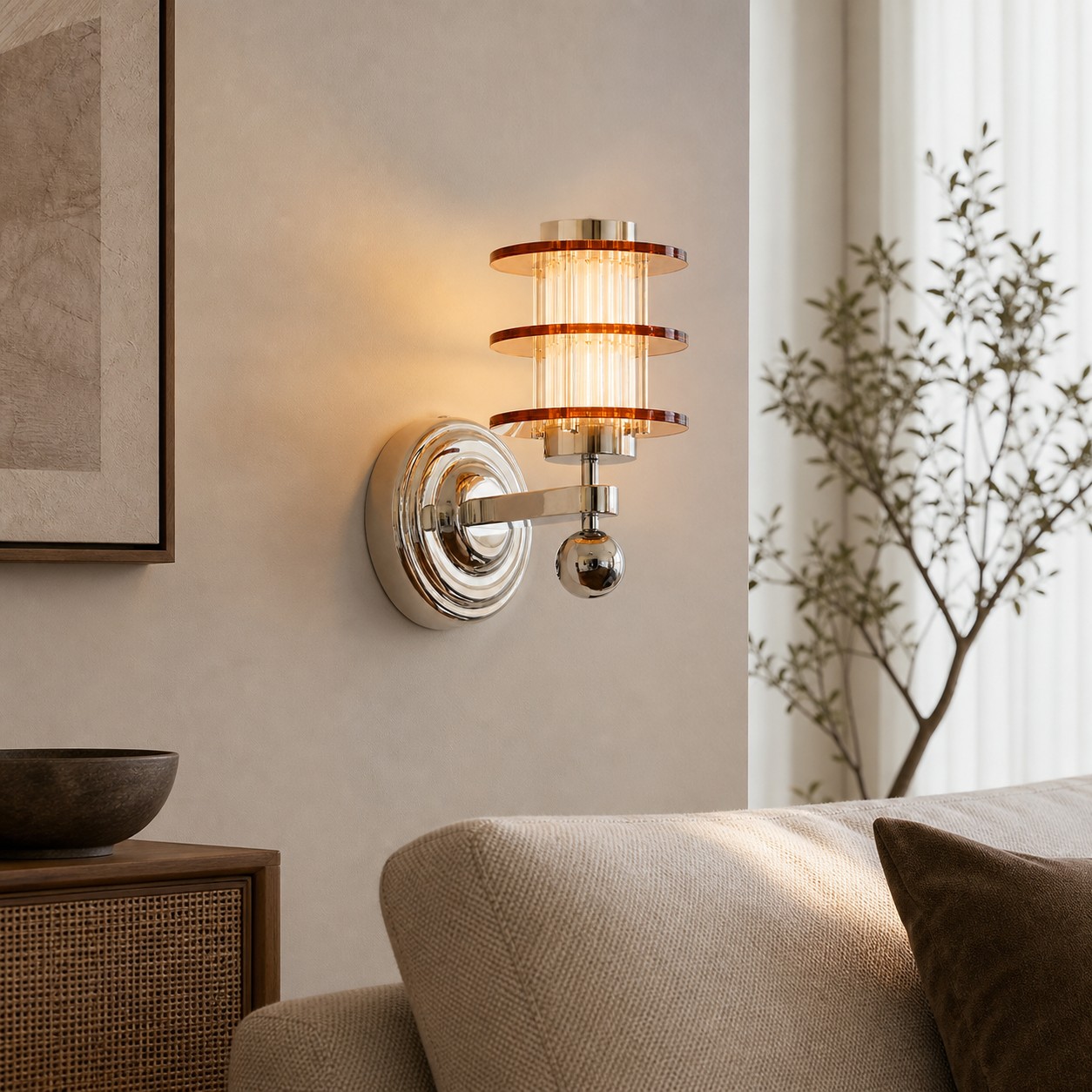 Bauhaus Ribbed Acrylic LED Wall Sconce