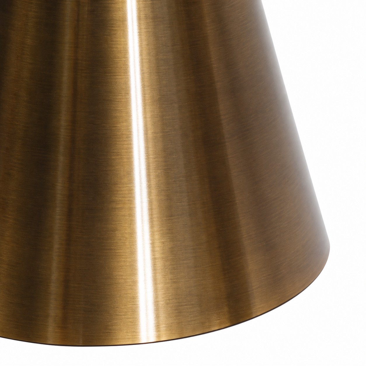 Close-up of aged brass shade texture